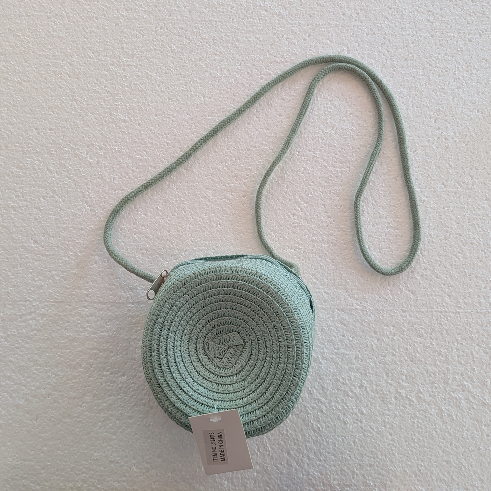 NEW Mint Green Woven Crossbody Bag